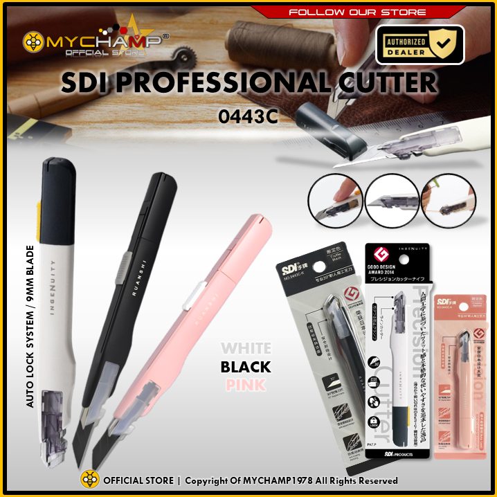 SDI Ingenuity Precision Utility มีดเครื่องตัด 9 มม. 30 dg / สีขาว 0443C / สีดํา 0443C-K / สีชมพู 044