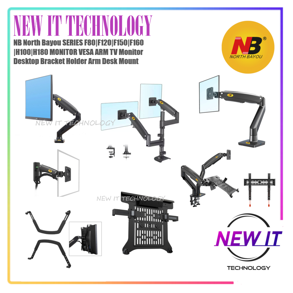 NB North Bayou SERIES F80|F120|ฉ150|F160|ชม.100|H180 MONITOR VESA ARM TV Monitor Desktop Bracket Hol