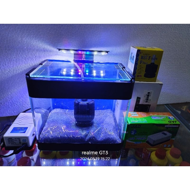 ตู้ปลาแก้ว L8"xW6"xH7"-ข้างกลม (A=ชุดตู้ปลา/B=SUJ Aquarium)(6/26)