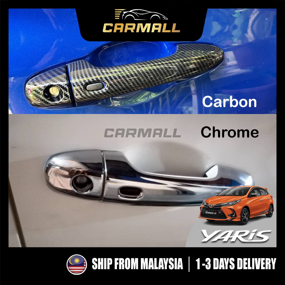 Toyota Yaris XP150 มือจับประตู Carbon Chrome Cover Molding Trim 2019-2023 XP150 Facelift [CARMALL]
