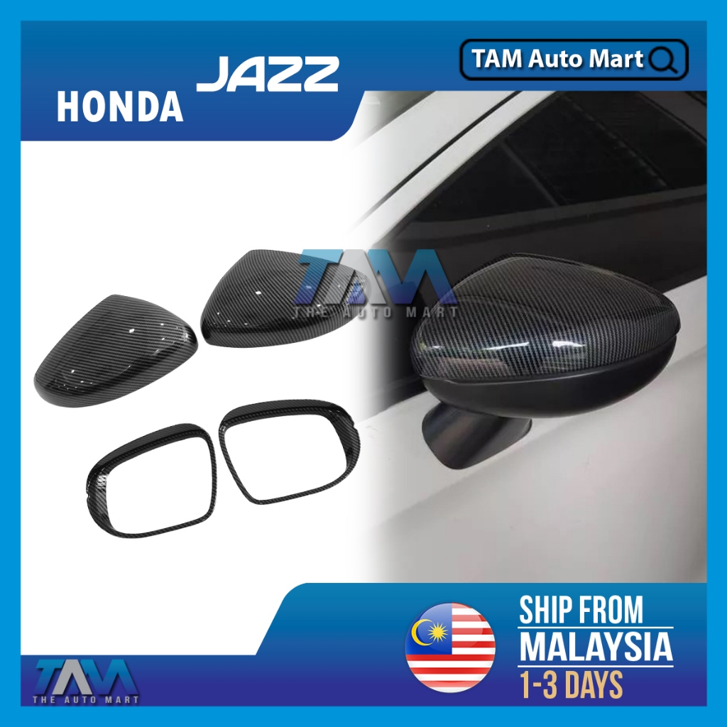 Honda Jazz / Fit GS GR ฝาครอบกระจกมองหลังด้านข้างฝาครอบกันฝนกรอบคาร์บอน 2020-2024 TAM อุปกรณ์ตกแต่งร