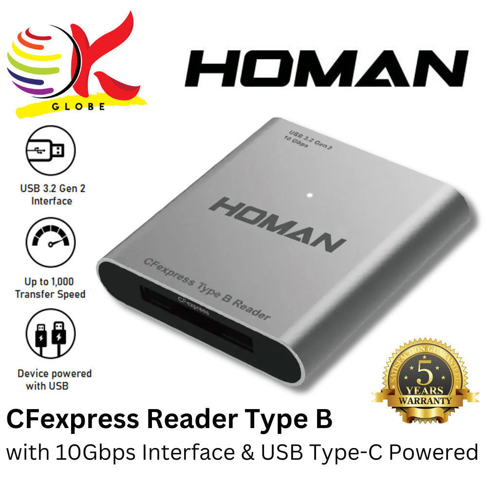 Homan CFEXPRESS READER TYPE B CARD READER พร้อม USB 3.2 GEN 2 INTERFACE การปกป้อง ESD และความเร็ว TR