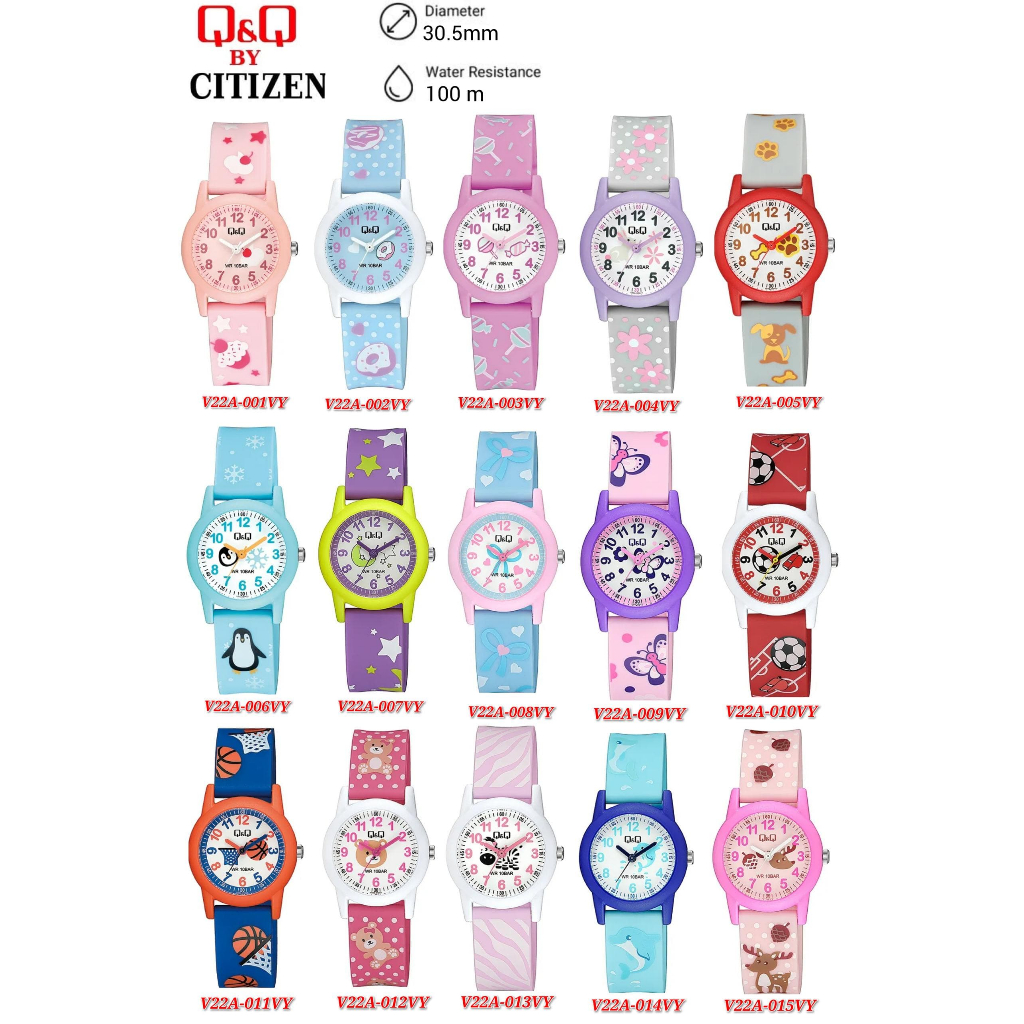 Q&Q Japan โดย Citizen Kids Resin Analogue Watch V22A .