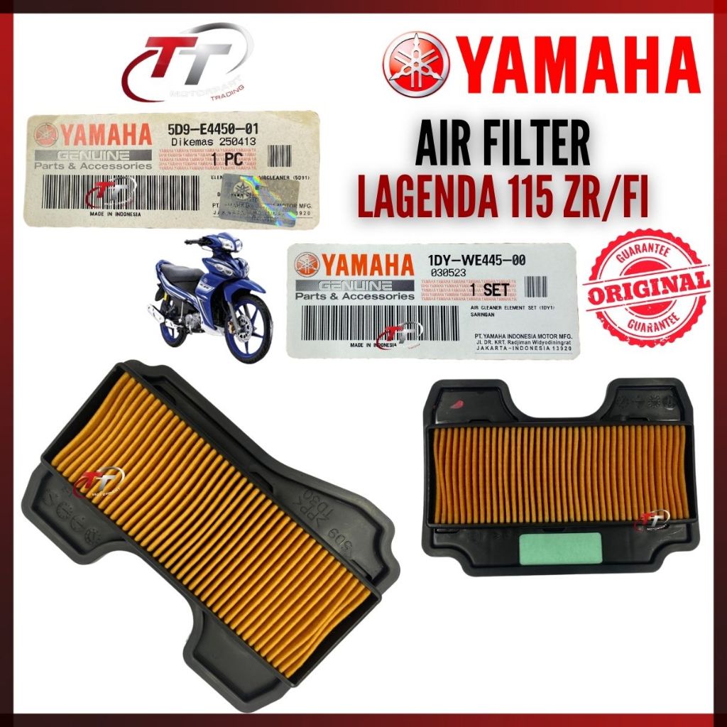 LAGENDA 115 FI Z ZR LAGENDA115FI กรองอากาศองค์ประกอบทําความสะอาด Assy Penapis Angin Udara 1DY-WE445-