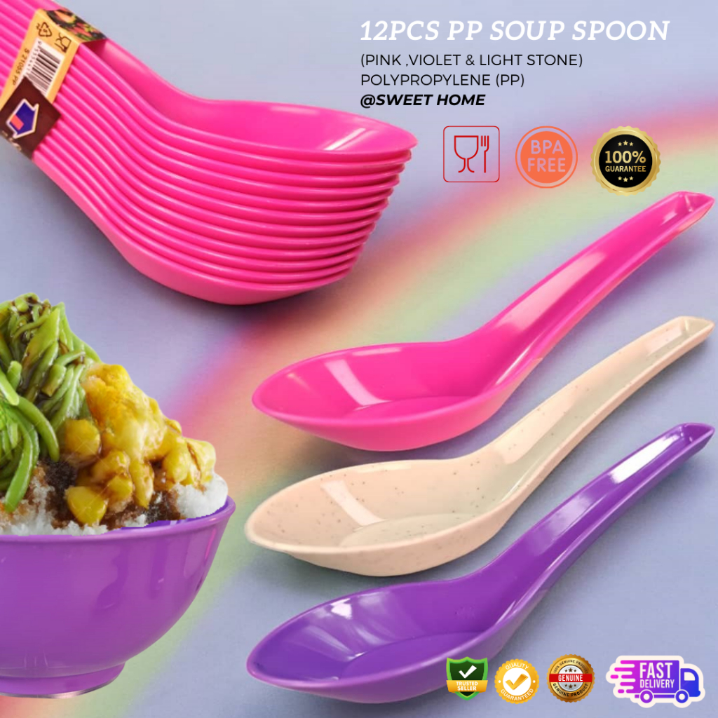 ซุปพลาสติกเกรด BPA 12 ชิ้น SPOON 5.37INCH/20ml