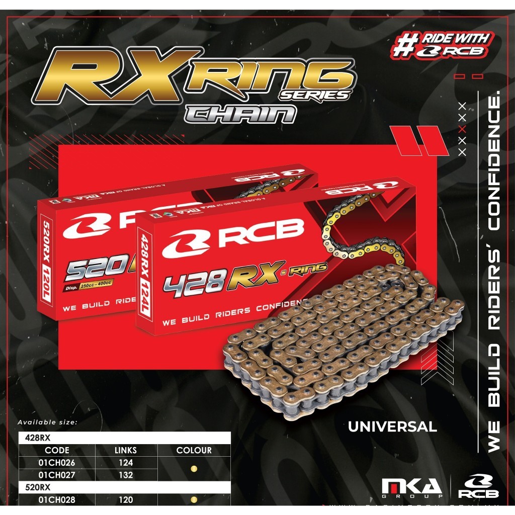 RCB 428 RO RX RING GOLD ORDING CHAIN SERIES 428 124 132 L PERFORMAMCE RX XRING