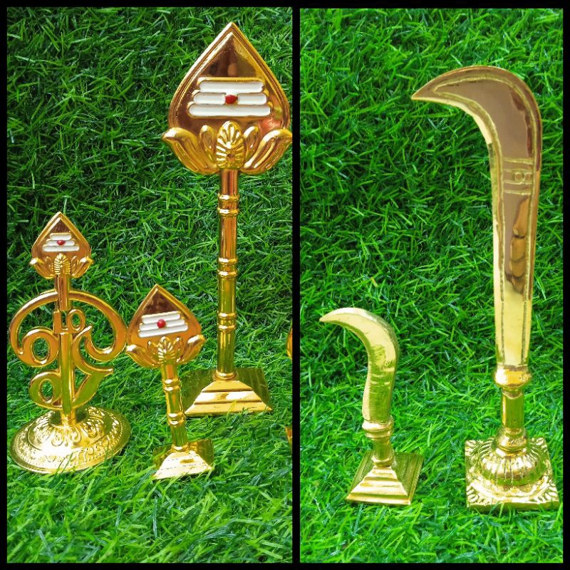 Mini Vel / Aruval / Trisulam - ทองเหลือง Vel Miniature