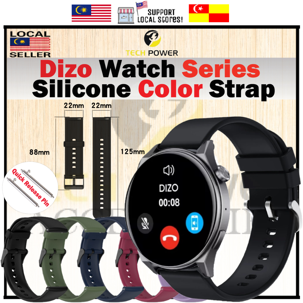 Dizo Smart Watch Silicon Strap 22MM / Tali Jam 22MM Untuk Dizo Watch,Pro/ Watch R/ Watch D,D Talk,D2