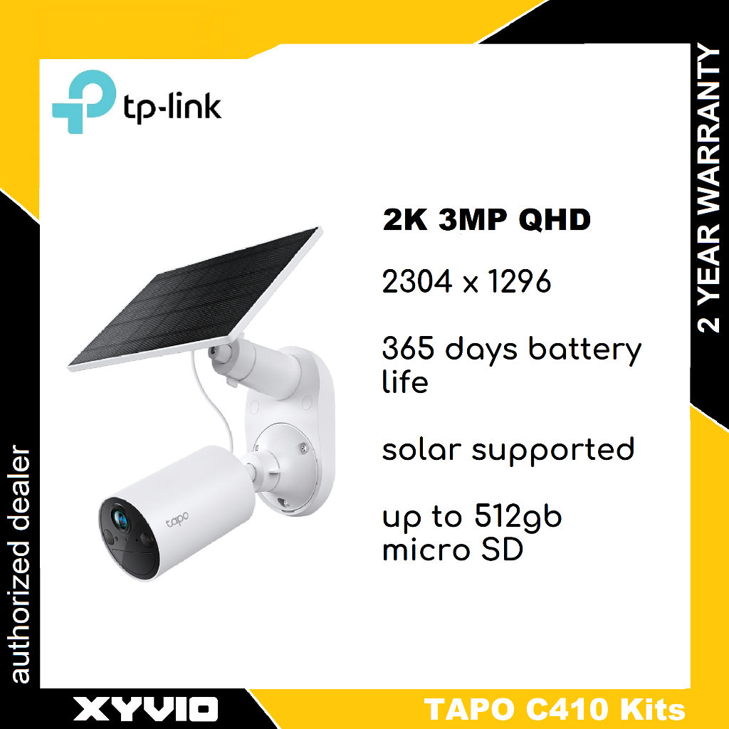 TP-LINK Tapo C410 Kit / C425 / A201 Solar / A100 Battery with Solar CCTV Camera Set Tapo c410