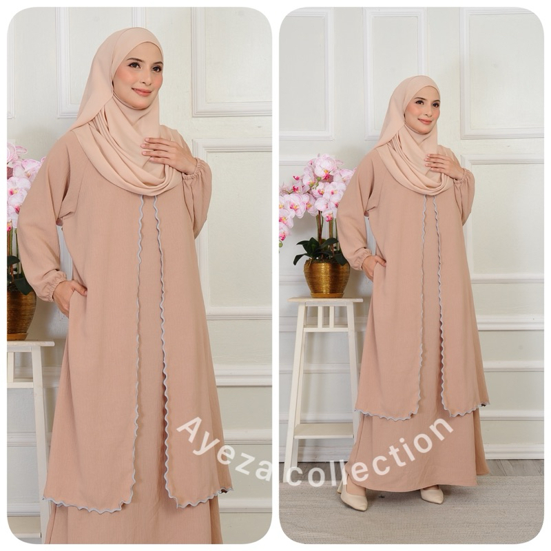 Jubah sulam style annessa มาใหม่ cey lronless A2