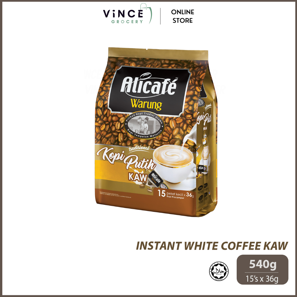 กาแฟขาวสําเร็จรูป ALICAFE Warung | 540G [15s x 36G]