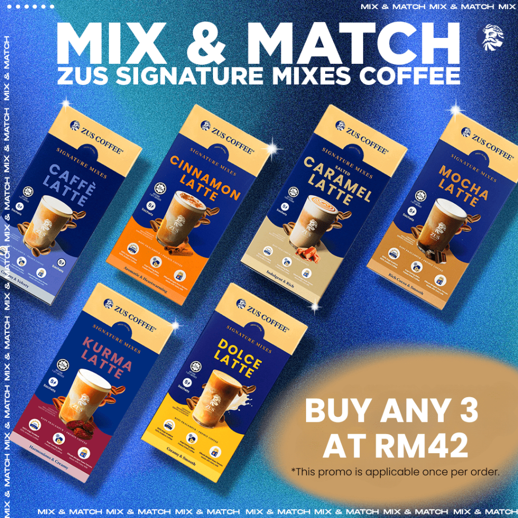 ZUS Signature Mixes Premium Instant Coffee - 5 แท่ง (Mix & Match) - ซื้อ 3 ที่ RM42