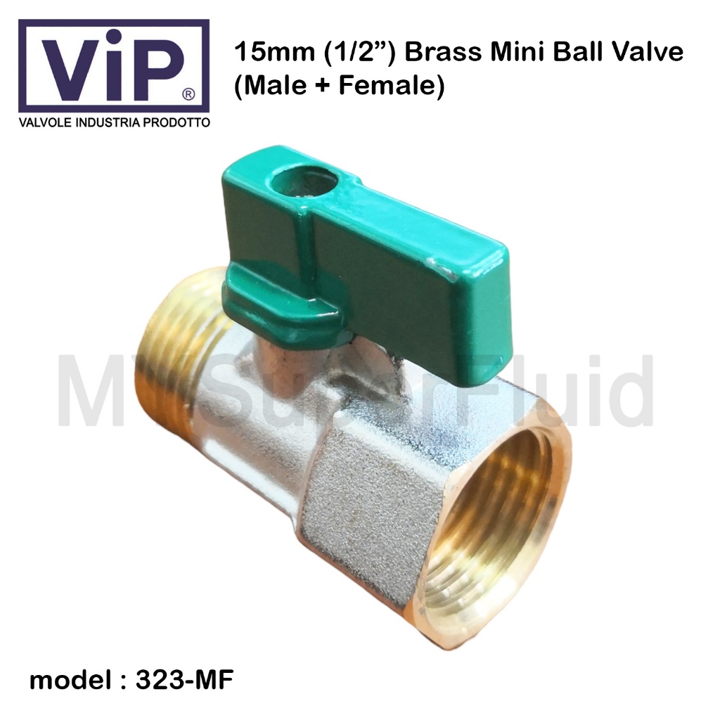 15MM (1/2INCH) VIP BRASS MINI BALL VALVE (M+F)