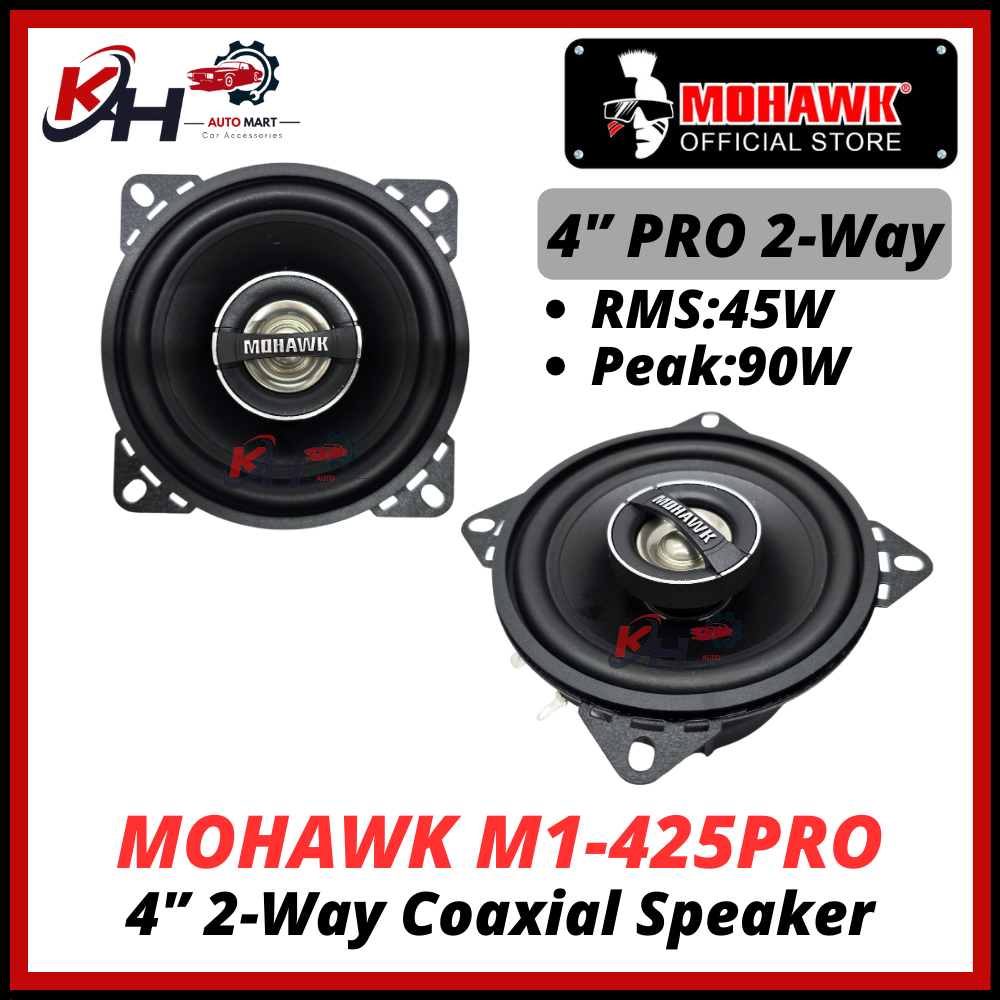 4 MOHAWK SILVER M1 PRO Series 210W 4 นิ้ว 2 ทาง COAXIAL SPEAKER M1-425PRO Universal CAR Audio PROTON