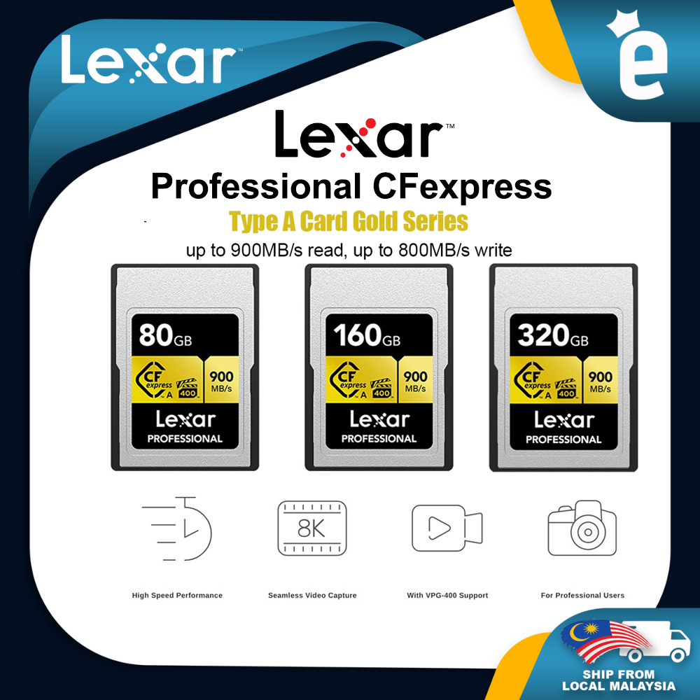 Lexar 80GB 160GB 320GB Professional CFexpress Type A Card GOLD Series
