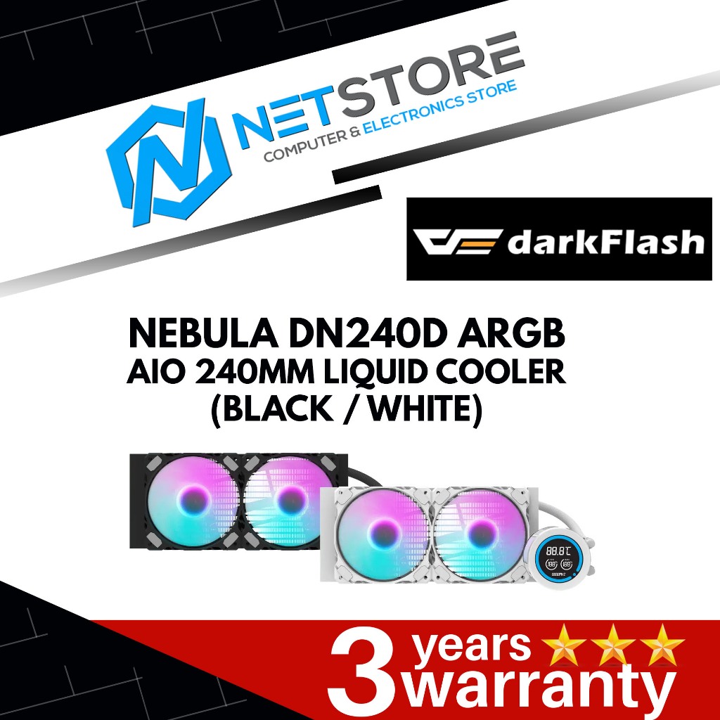 DARKFLASH NEBULA DN240D ARGB AIO 240MM LIQUID COOLER (สีดํา/ขาว)