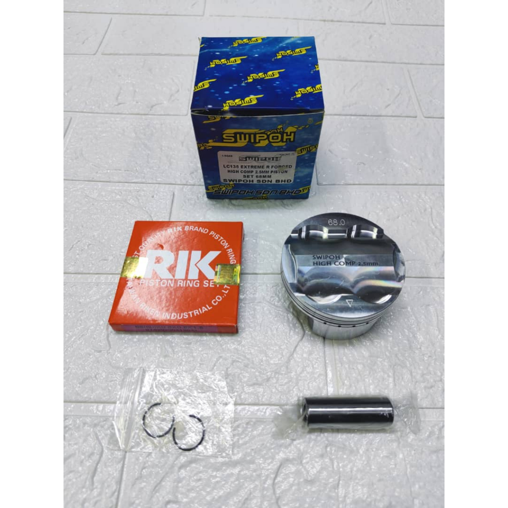 การแข่งรถ HIGH COMP FORGED PISTON SWIPOH LC135/Y15ZR 62MM 63MM 65MM 68MM 70MM 72MM PISTON FORGED DOM
