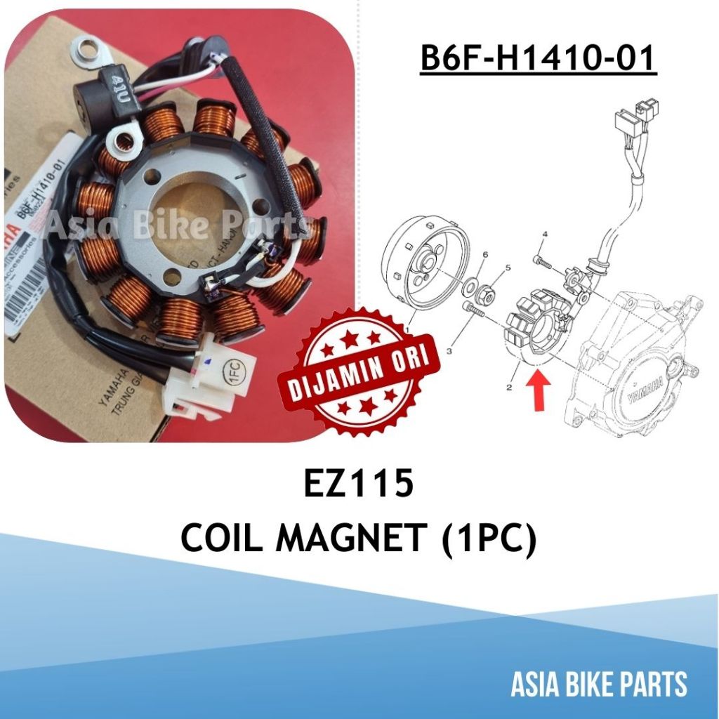 Yamaha EZ115 Stator Assy / แม่เหล็กคอยล์เชื้อเพลิง - B6F-H1410-01