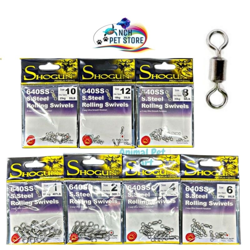 SHOGUN 640ss 2 WAY S.STEEL ROLLING SWIVELS