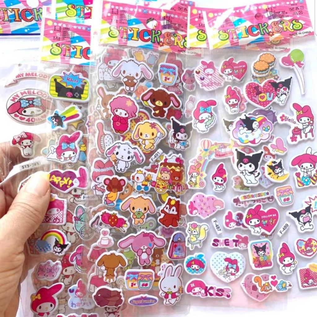 My Melody Sanrio Puffy Sticker สติ๊กเกอร์การ์ตูน สติ๊กเกอร์ Melody Kuromi