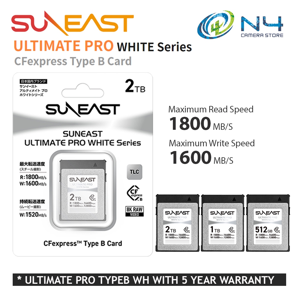 SUNEAST CF EXPRESS Type B Ultimate Pro Card Max R1800 MB/s W1600 MB/s 512GB / 1TB / 2TB