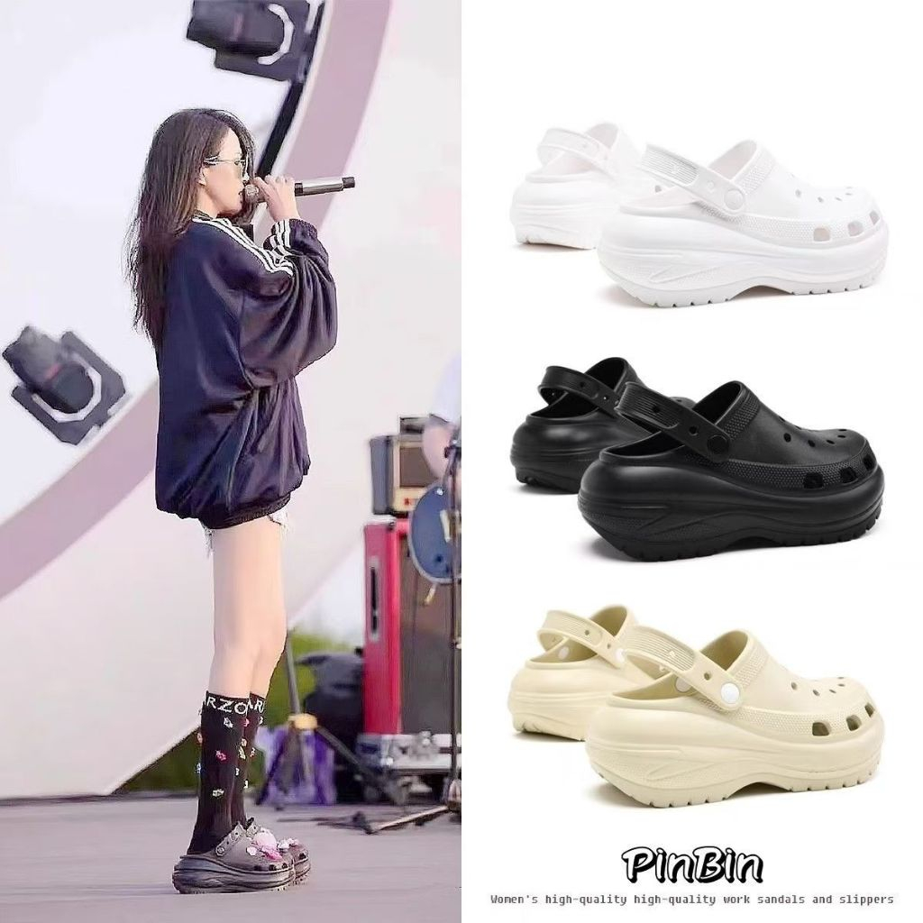 รองเท้า crock จาก selangor7cm สําหรับผู้หญิง kasut crocs literide สไตล์เกาหลี crocs 厚底大头鞋