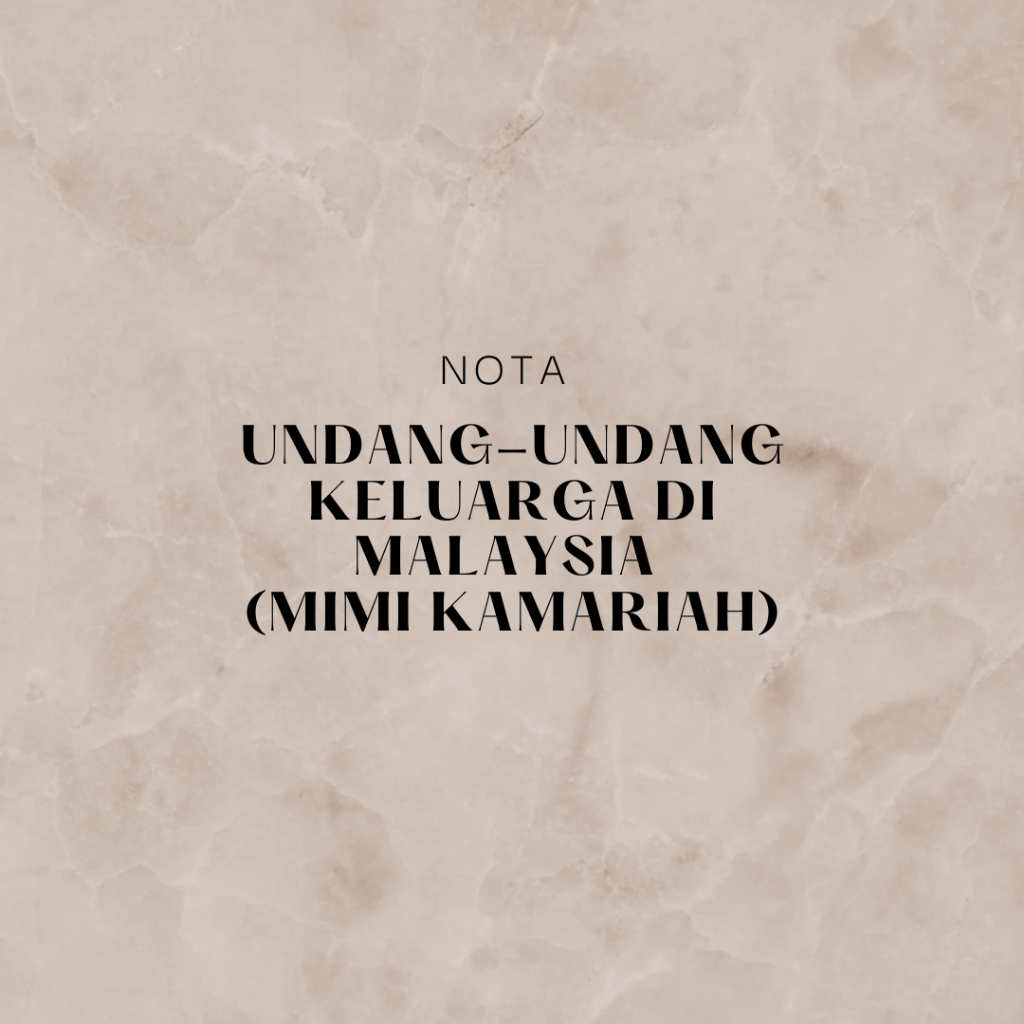 [NOTE] FAMILY LAW IN (MIMI KAMARIH)