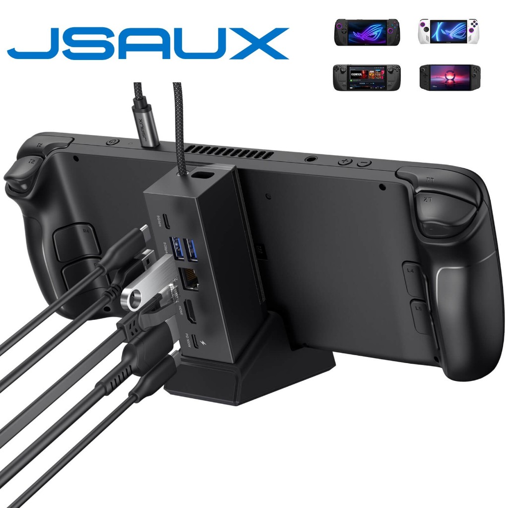 JSAUX ใหม่ 6-in-1 Multifunctional Docking Station สําหรับ ROG Ally X, Steam Deck OLED, Legion Go Doc