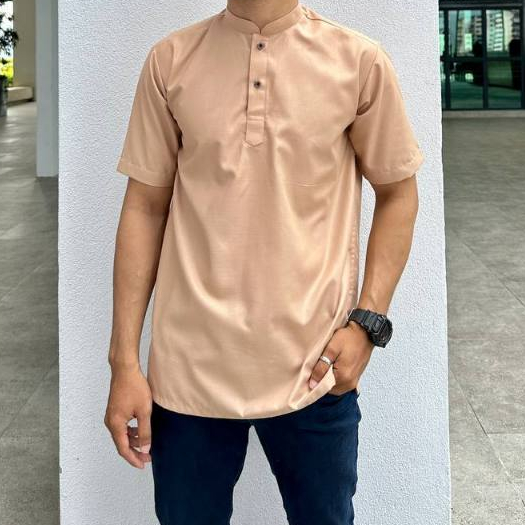ADULT KURTA COLLAR CREKAK SLIM FIT SHORT SLEEVE MUANG