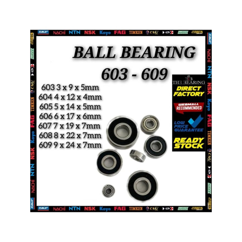 Miniture ball Bearing 603 604 605 606 607 608 609 ZZ/2RS