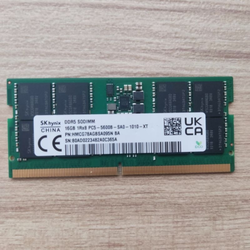[ใช้แล้ว] Sk Hynix 16GB DDR5 5600Mhz 1.1V 262Pin SODIMM หน่วยความจําแล็ปท็อป RAM Notebook RAM
