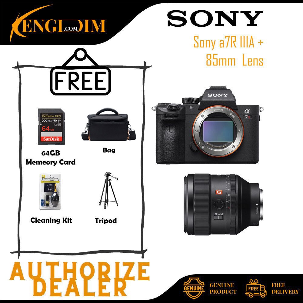 กล้องดิจิตอล Mirrorless Sony Alpha a7R IIIA / A7RIIIA / A7RM3A / MARK 3A พร้อมเลนส์ FE 85mm f/1.4 GM