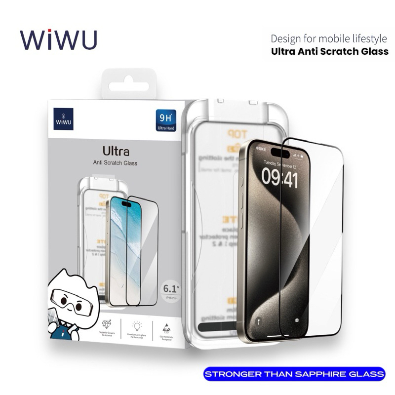 Wiwu Super Ultra Anti Scratch 9H Glass สําหรับ iPhone 16 Pro Max/16 Pro/16 Plus/16/15 Pro Max