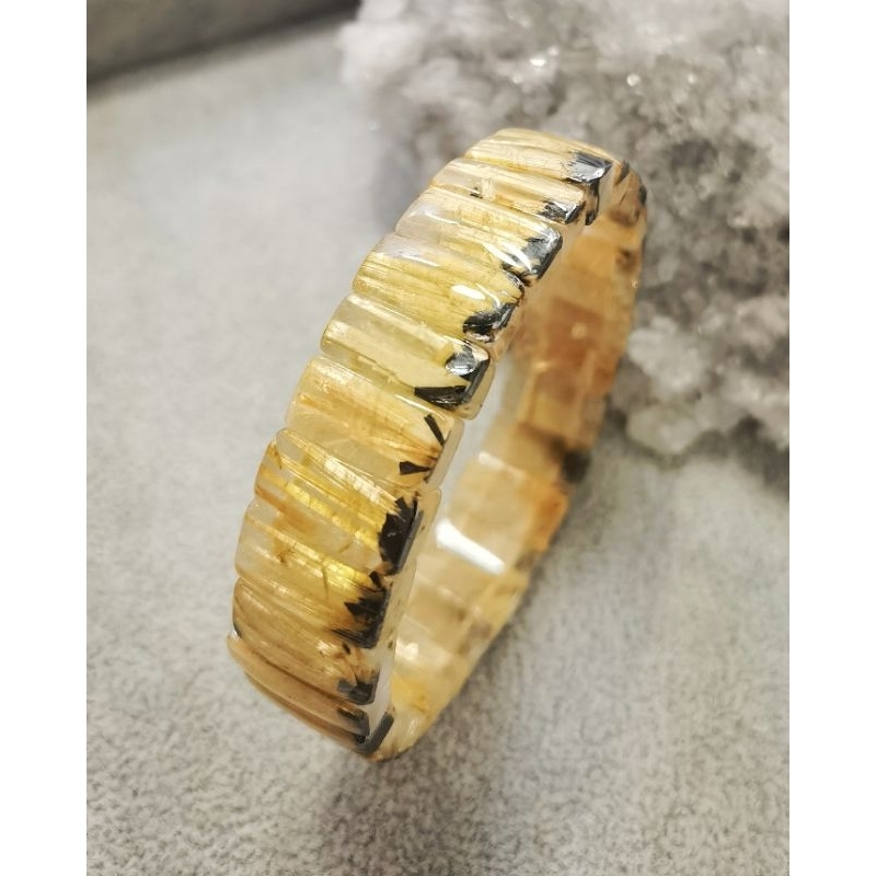 天然高大型金级美板手คริสตัลธรรมชาติเกรดสูงโกลเด้นไทเทเนียมไหมทองกําไลข้อมือสร้อยข้อมือ SD888