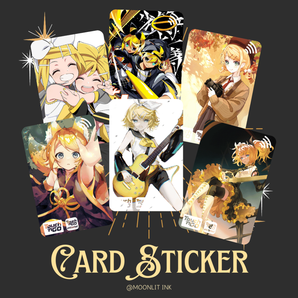 [สติ๊กเกอร์การ์ดคําศัพท์ - Kagamine RIN] TnG Sticker / สติ๊กเกอร์การ์ดการเข้าถึง / สติ๊กเกอร์การ์ด