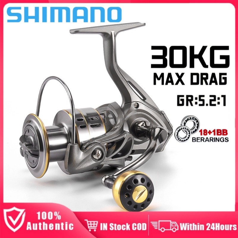 Shimano รอกน้ําเค็ม Pancing Reel 5.2:1 รอกตกปลาโลหะเต็มรูปแบบ Mesin Pancing