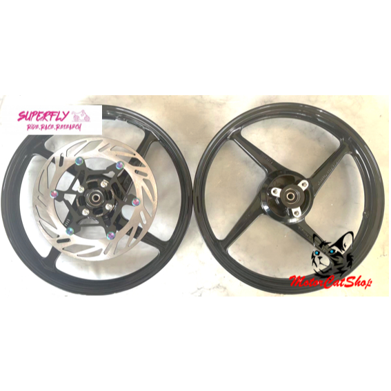 SuperFly PROJECT-X 4 Sport Rim 4 Batang Suzuki Raider (สีดํา) Size Front 1.60x17, ด้านหลัง 1.60x17