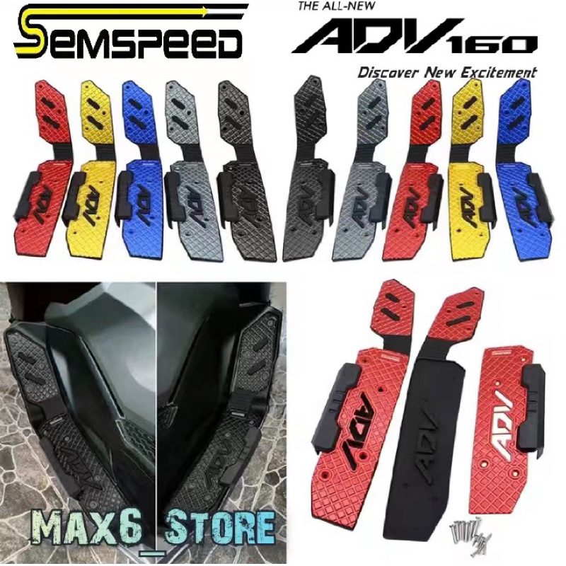 Semspeed Honda ADV160 Footboard Cover พร้อม Slider Karpet Pijakan Kaki อลูมิเนียมพรม ADV 160 พรม CNC