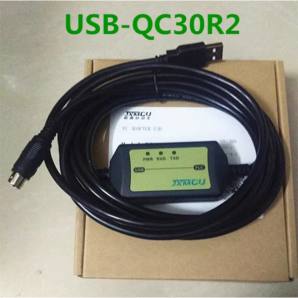 MITSUBISHI USB-QC30R2 Q series PLC PROGRAMING CABLE USB RS232 6PIN 3 เมตรรองรับ win7/win8