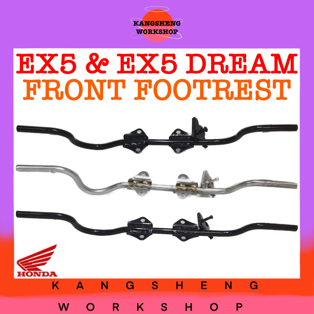 HONDA EX5 & EX5 DREAM FRONT FOOTREST ~ *สีดํา/CHROME* (EX 5/EX5DREAM/5DREAM) บาร์สเต็ป