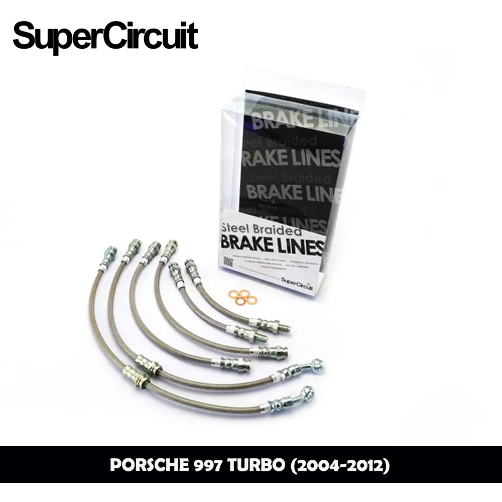 PORSCHE 997 TURBO (2004-2012) 4 HOSE - SUPERCIRCUIT BRAIDED BRAKE LINES
