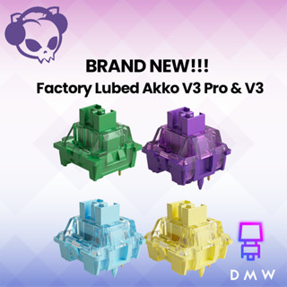 หล่อลื่นจากโรงงาน!Akko V3 &amp; Akko V3 Pro Lavender/Matcha Green/ Cream Yellow / Akko V3 สวิตช์สีฟ้าครีม (45 ชิ้น/กล่อง)