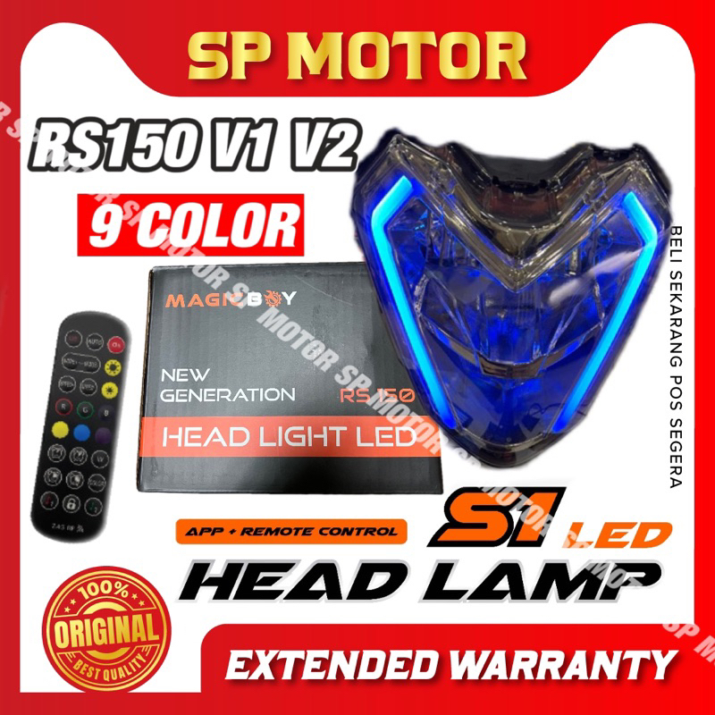 MAGIC BOY RS150 V1 & V2 S1 BLUETOOTH APP & รีโมทคอนโทรล ADJUSTABLE COLOUR LED HEAD LAMP