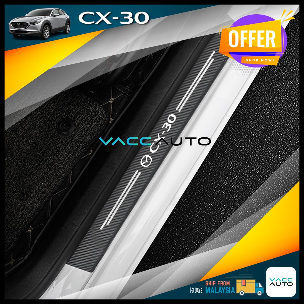 Mazda CX30 CX-30 DM 2019 - 2027 สติกเกอร์ขั้นตอนประตู Carbon Protector Fit Mazda CX30 CX-30 DM Vac A