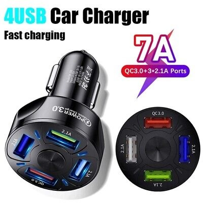 Fast Charging Car Charger 7A QC3.0 In-Car Charger Adapter 4USB 3USB Dual USB PD Car Charger