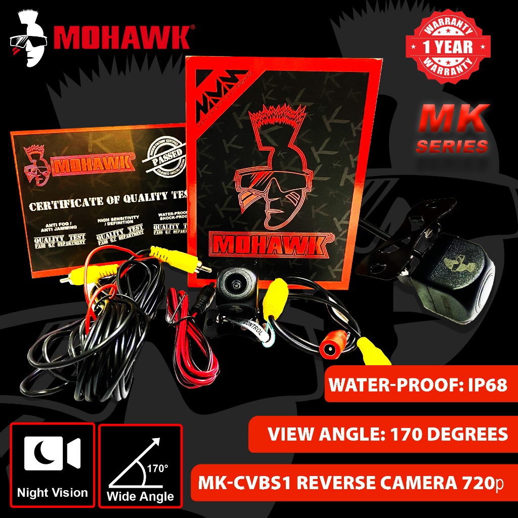 Mohawk MK-CVBS1 กล้องมองหลัง มุมกว้าง 1080 Full HD CCD HD 180