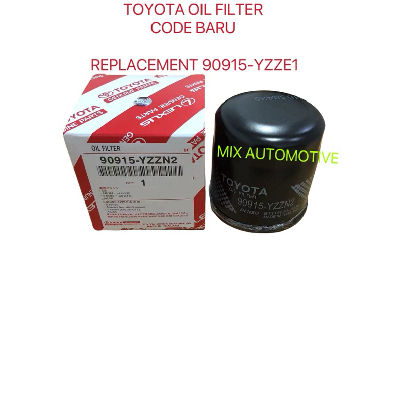 กรองน้ํามันเครื่องโตโยต้า 90915-YZZE1 / 90915-YZZN2 Toyota Penapis Miyak YZZE1 !
