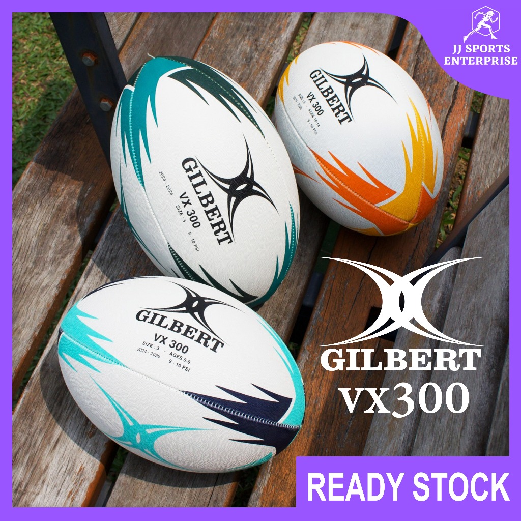 Gilbert VX300 Rugby Ball VX 300 Bola Ragbi Bola Sukan Ragbi Latihan ระดับ MSSM