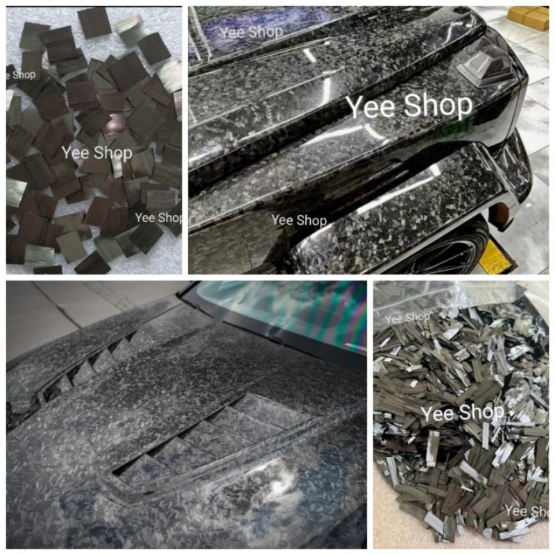 FORGED CARBON /CARBON FIBER CHOPPED WIRE FORGED CUT SHORT 15mm 20mm / FLAKE FORGED CARBON PETAL