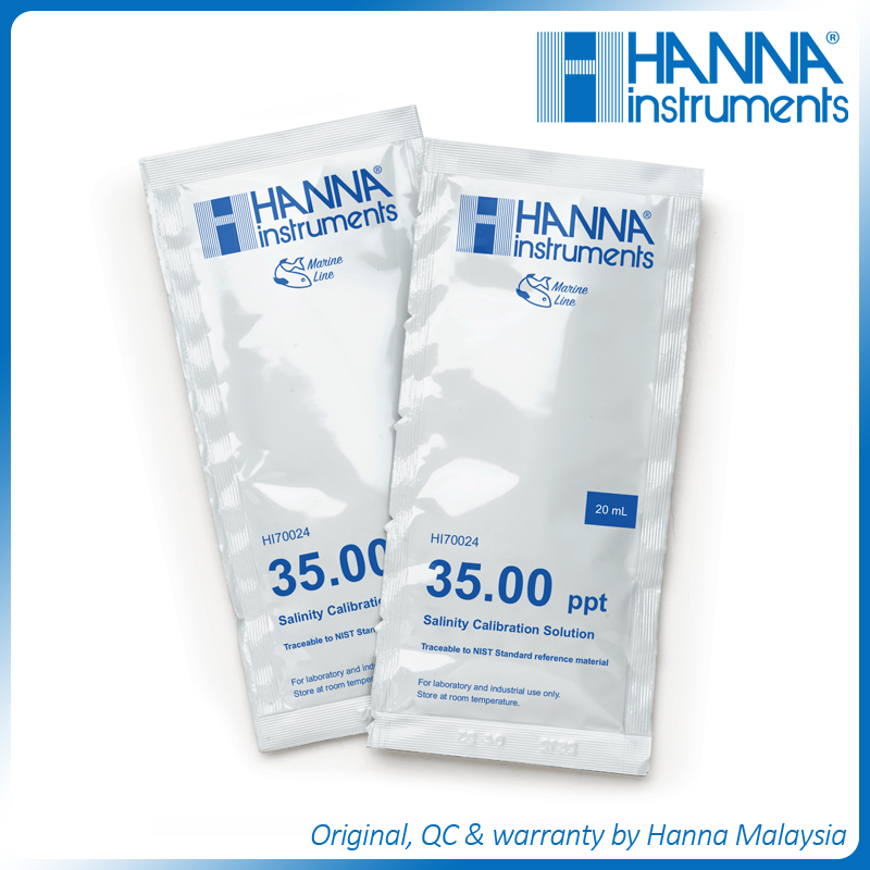 20ml Hanna 35 ppt ซองสอบเทียบความเค็ม HI70024P 35ppt HI 70024 70024p Marine (ซองเดียว)